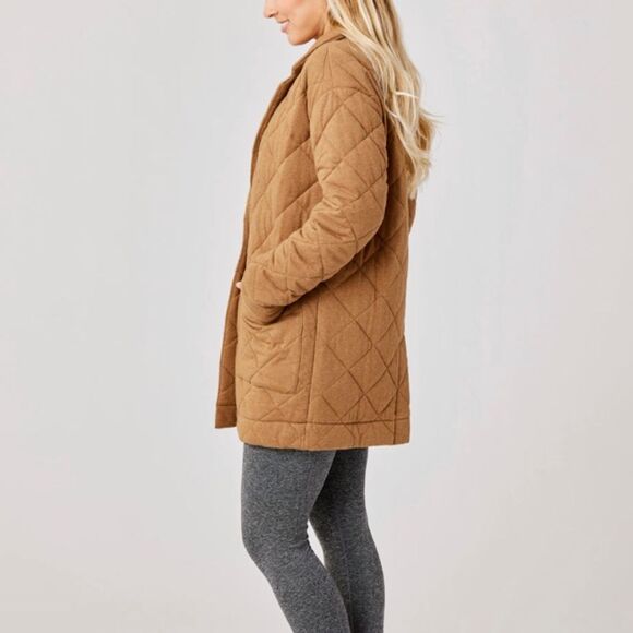 Carve Designs NWT Organic Cotton Quilted Topper Jacket Cocoa Heather (Tan) Large - Picture 4 of 12